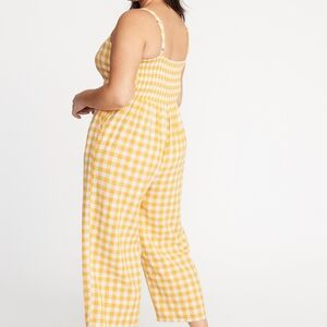 Old Navy Yellow and White Gingham Jumpsuit